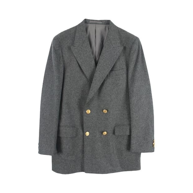 제이프레스 (MEN - M) 울 블렌드 나일론 금장 더블 버튼 자켓