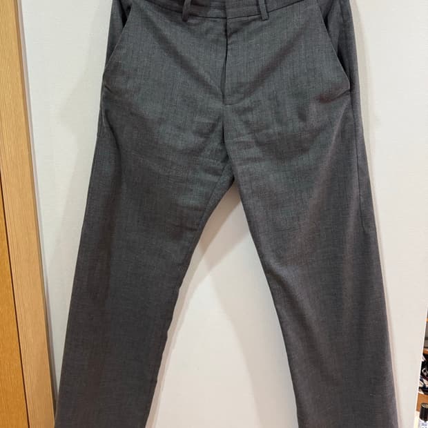 머듈 스트라이프 슬랙스 그레이 2size