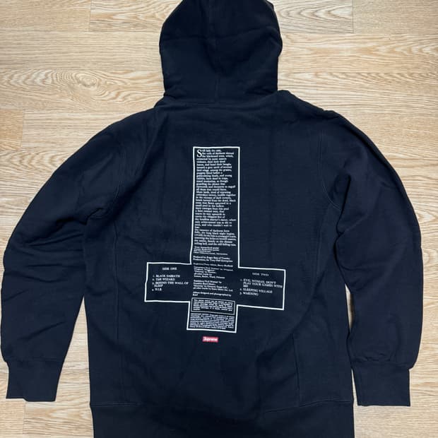 슈프림 블랙 사바스 후드 