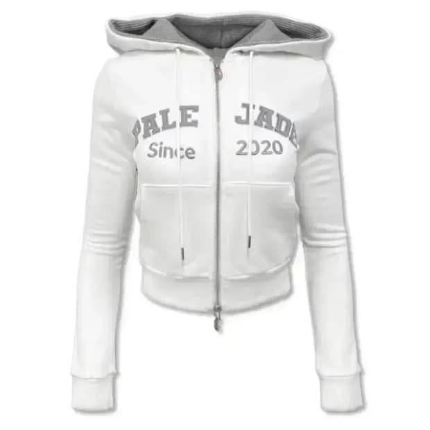 페일제이드 레트로 패치 후드집업 화이트