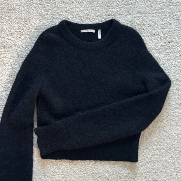 헬무트랭(Helmut Lang) 알파카 울 크롭 니트 풀오버