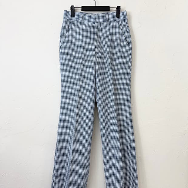 70s 시어스 하운드투스 체크 플레어 트라우저