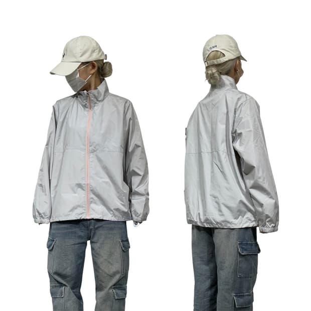 헤드 그레이 오버핏 바람막이 트랙 자켓 XL