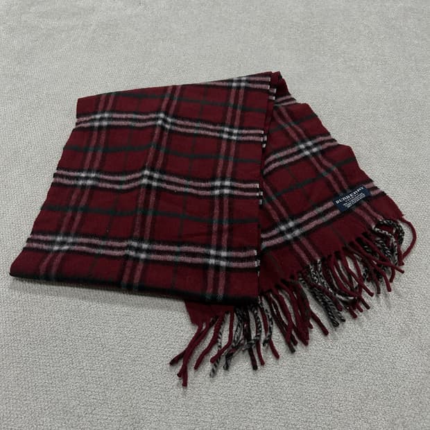 버버리 레드 체크 캐시미어 머플러