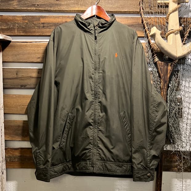 [XL]폴로 랄프로렌 우먼스 카키 나일론 플라이트 자켓