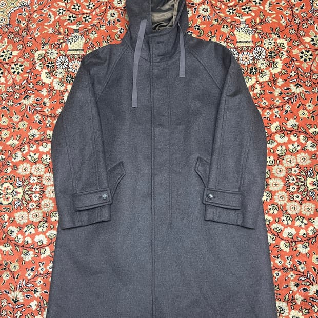 [M] 비슬로우 멜란지 브라운 후드 코트 (100~105)