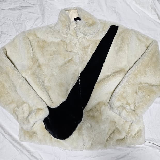 나이키 플리스 퍼 자켓 화이트 XL
