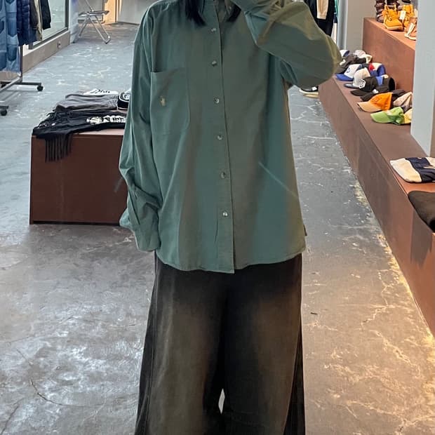 폴로 랄프로렌 그린 포켓 셔츠 H1028