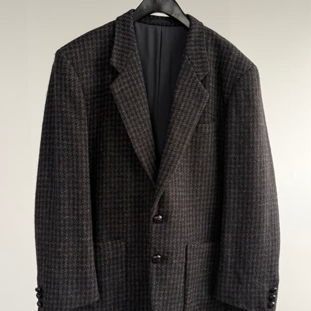 빈티지 체크 울 자켓