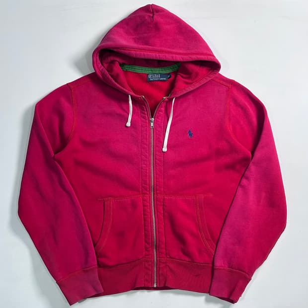 폴로 랄프로렌 레드 페이디드 후드집업