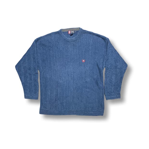 [L] CHAPS 챕스 빈티지 헤링본 패턴 니트 오버사이즈