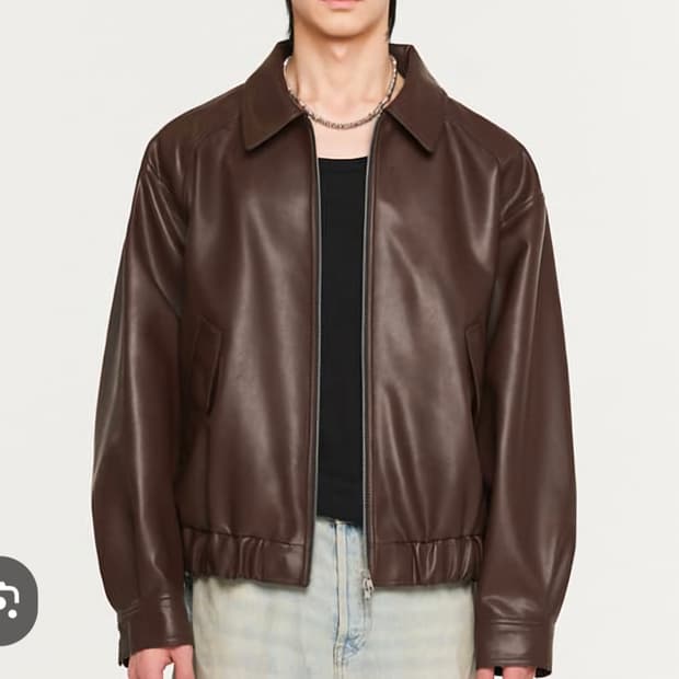 도프제이슨  심플한 레더 자켓XL