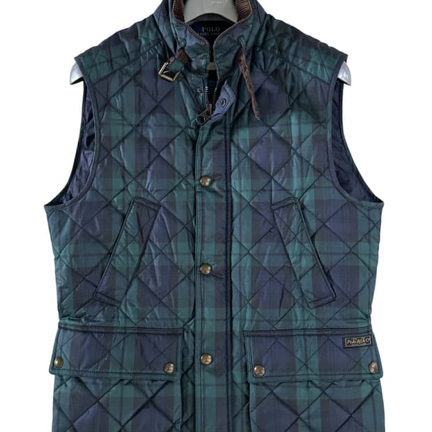폴로 랄프로렌 타탄체크 퀄팅베스트 
