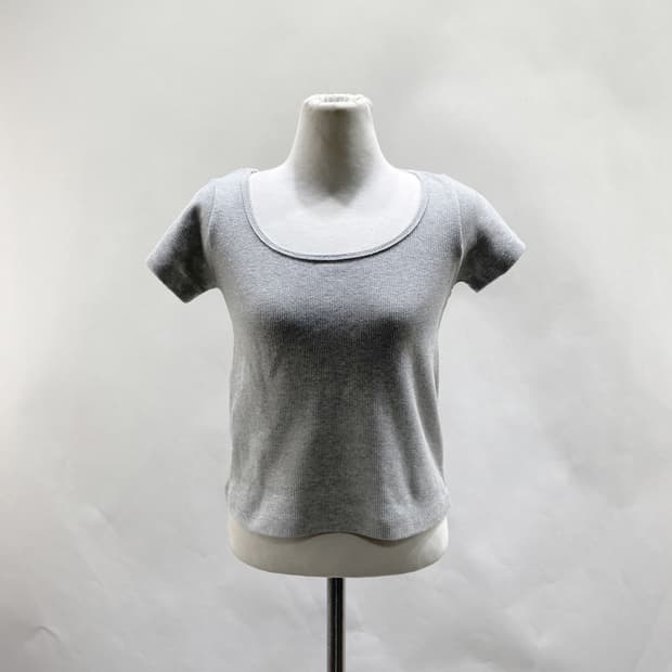 like water 여성 크롭 스퀘어 반팔 그레이 85 