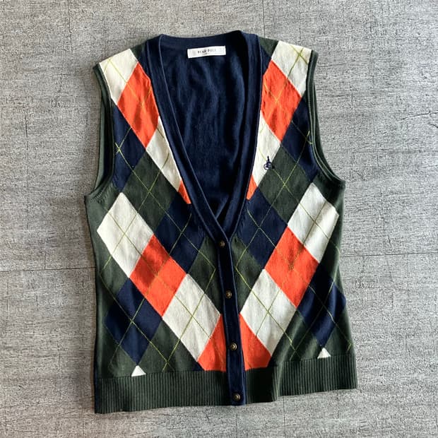 Beanpole 빈폴 핀터깔y2k 올드스쿨아메카지 아가일 니트베스트