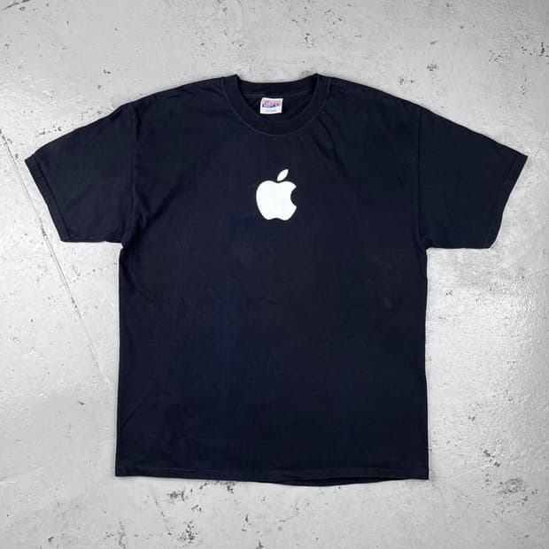 빈티지 애플 로고 반팔티