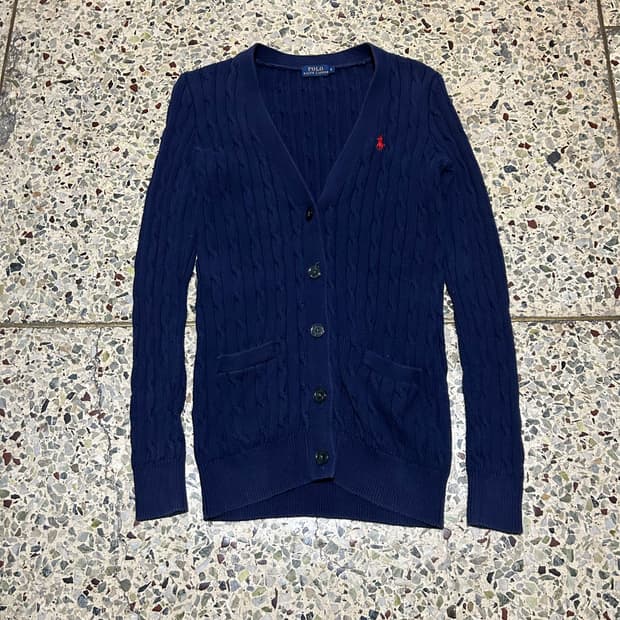 폴로 랄프로렌(POLO RalphLauren) 네이비 케이블 가디건