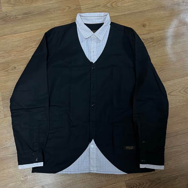 프라그먼트 네이버후드 페이크 레이어드 가디건 셔츠