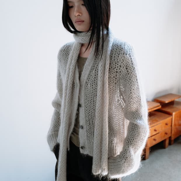 모노하 Mohair short cardigan