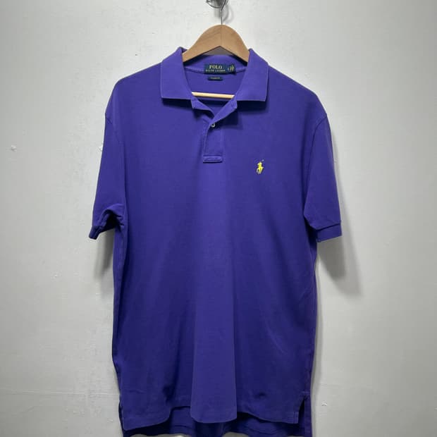 랄프로렌 폴로 남성 퍼플 셔츠 반팔 L
