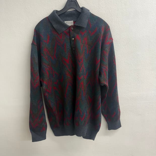 Made in Italy iuliano 이태리 메리노 카라 니트 L