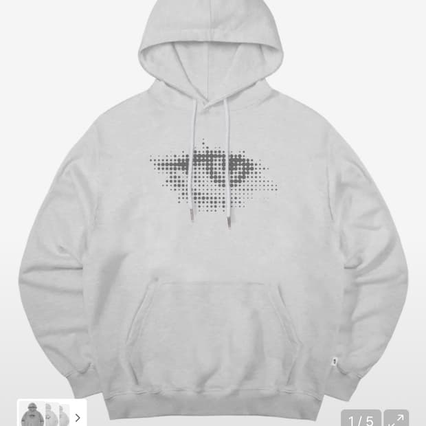 이스케이프프롬 원아이드 프린트 후드티 화이트 멜란지