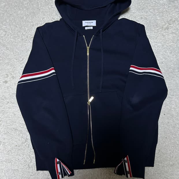 [3, 새상품급] 톰브라운 밀라노스티치 니트 집업 네이비