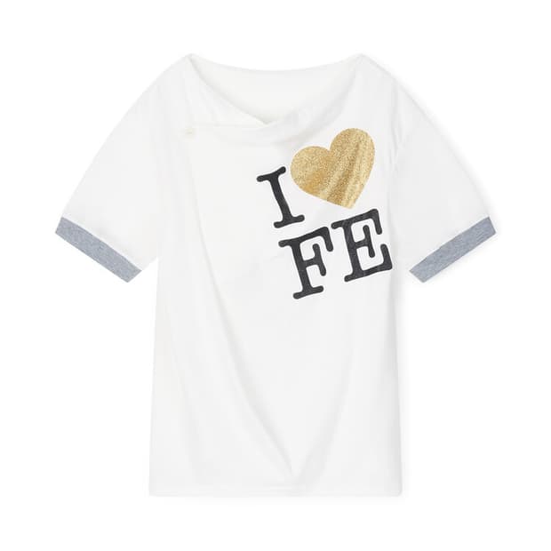 샵페어리 cowl neck button t-shirt 오프숄더 티셔츠