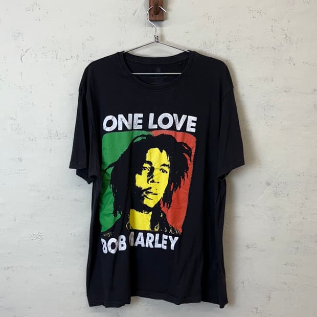 밥 말리 ONE LOVE 블랙 반팔 티셔츠