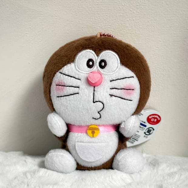 일본 빈티지 갈색 도라에몽 인형 키링