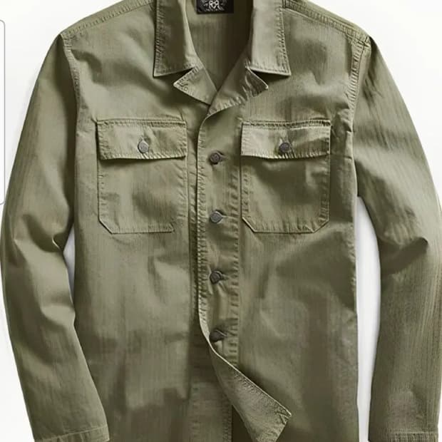 더블알엘 RRL밀리터리  헤링본 트윌 자켓/셔츠 S 새상품