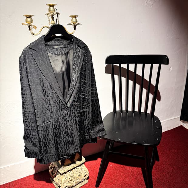 maje – Black Leopard Pattern Blazer  199
