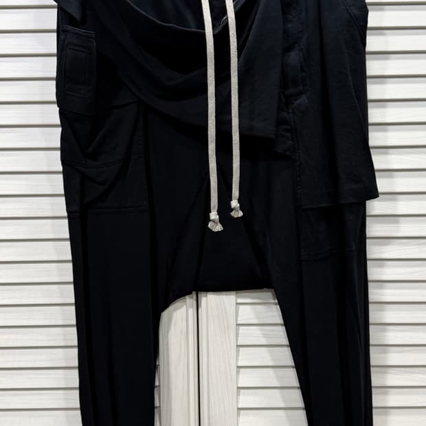 릭오웬스 2018 더블버튼 앞포켓 배기 조거 팬츠 