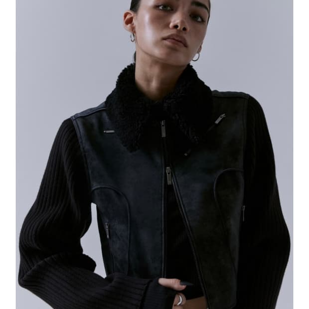 트리밍버드 투웨이 레더 크랙 자켓