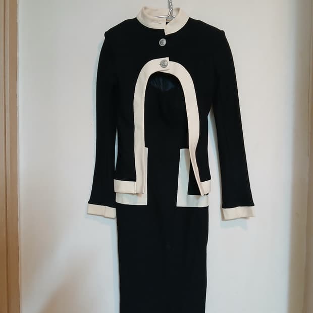 티아라 홀복 자켓 원피스 정장 세트 투피스 캡 배색 섹시 드레스 동대문