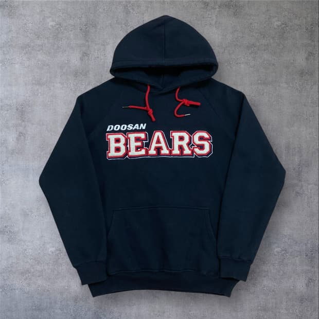 두산 베어스 스펠아웃 네이비 후드티