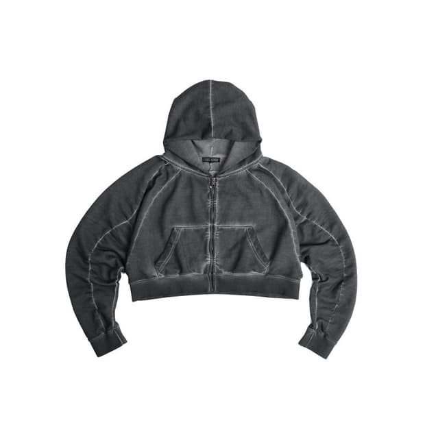 아이필럭키 크롭 후드 집업 (블랙) 공홈 품절 L