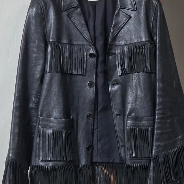 Saint Laurent 13fw leather Fringe jacket