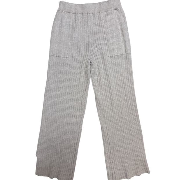 리브드 절개 레이어드 팬츠