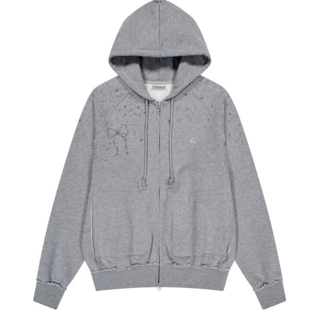 코이세이오 트윙클 후드집업 그레이