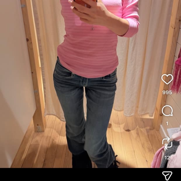 (새상품) 브랜디멜빌 핑크 스트라이프 티셔츠