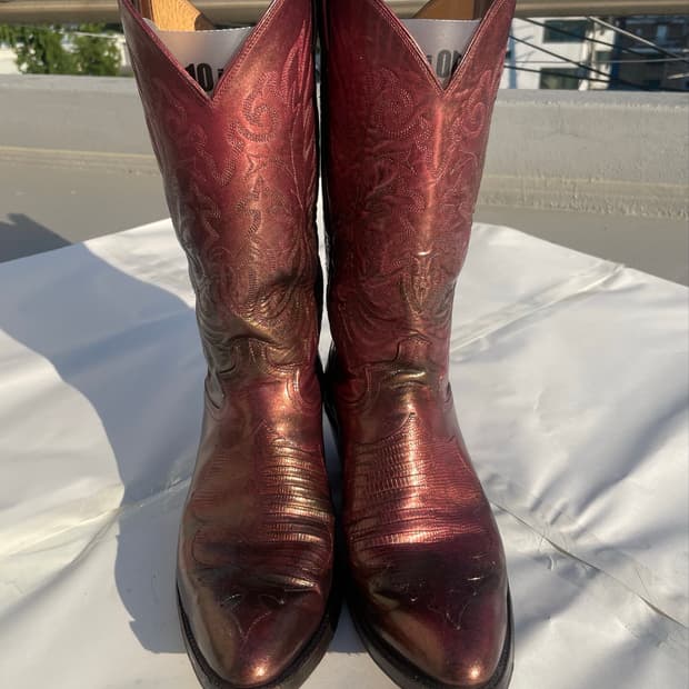 저스틴부츠 Lizard Vamp Cowboy Boots 10D