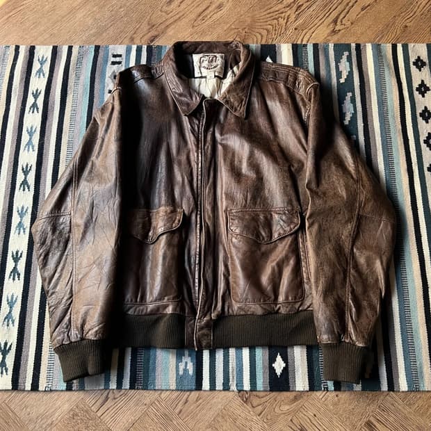 [S]90's USA 빈티지 리얼레더 A-2 플라이트 자켓
