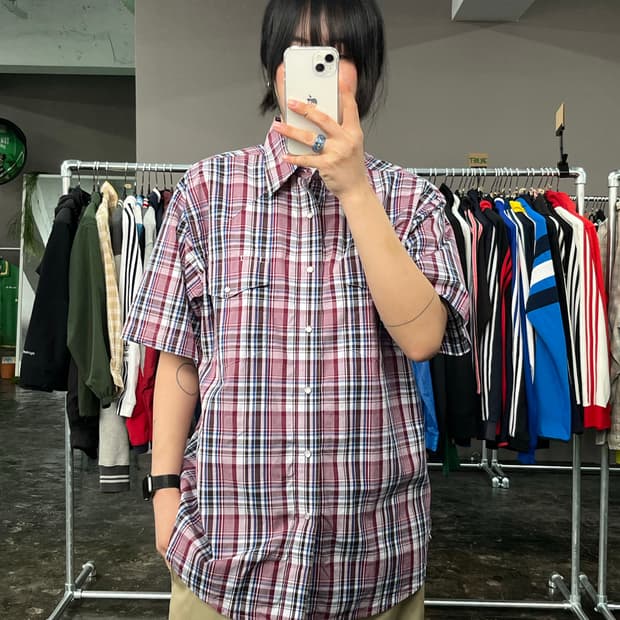 랭글러 웨스턴 체크 셔츠 