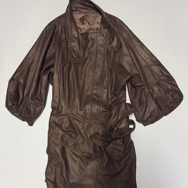 여성 빈티지 벨티드 리얼 양가죽 코트 자켓 44 ~ 55