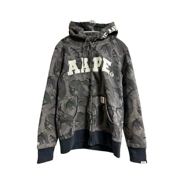 에이프 흑계 후드 집업