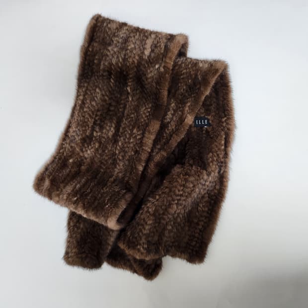 엘르 천연밍크 목도리