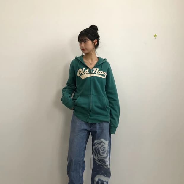 Old Navy Green Zip Hoodie