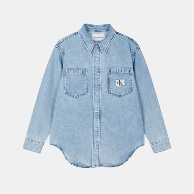 Calvin klein 파우더블루 오버사이즈 데님 셔츠