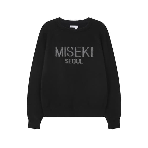 미세키서울 로고 니트 블랙